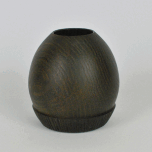 Ash hollow form Vessel - Ebonised Finish & textured base.