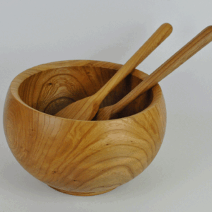 Irish Elm Salad Bowl & Elm Salad Servers.