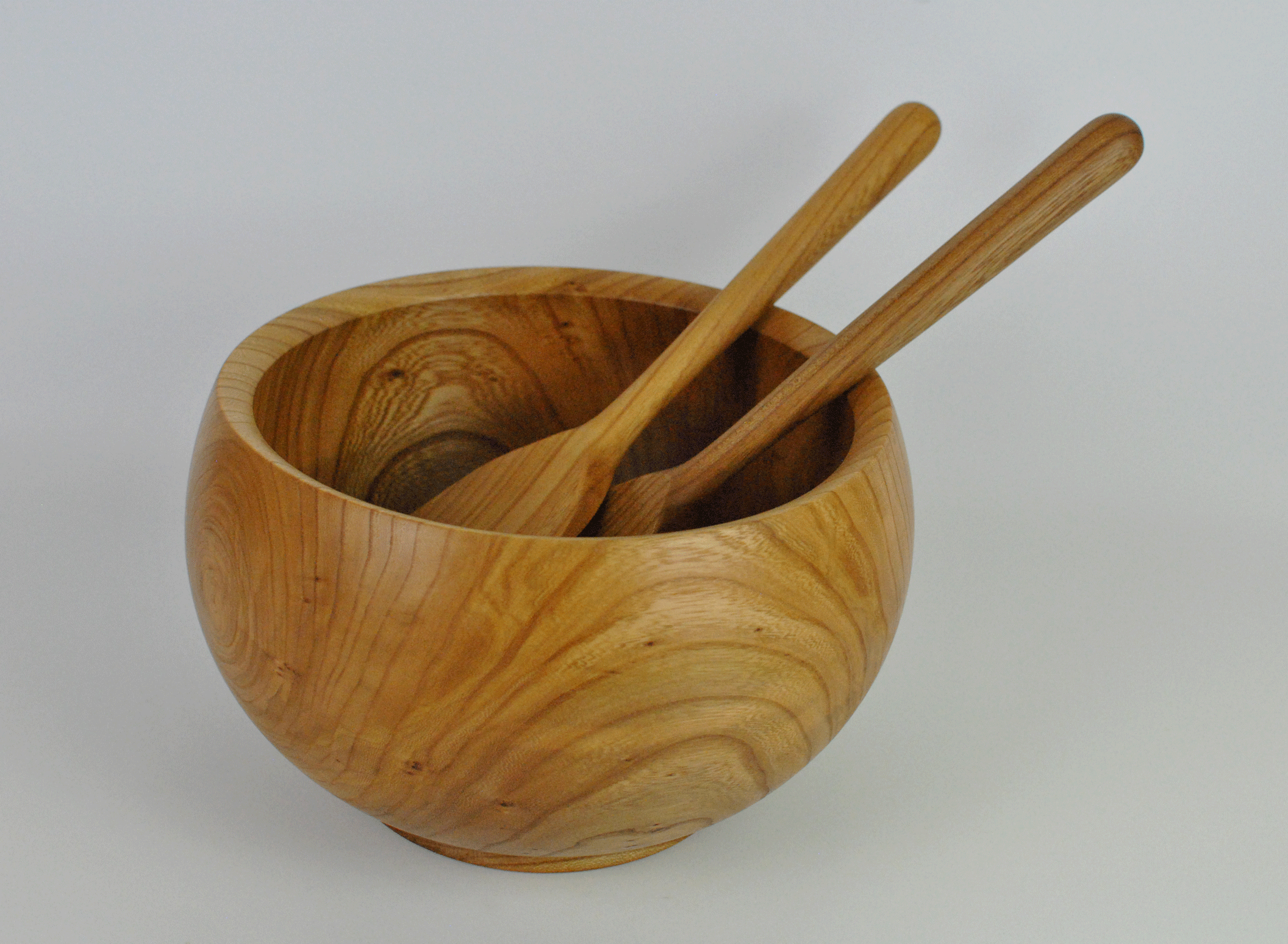 Irish Elm Salad Bowl & Elm Salad Servers.